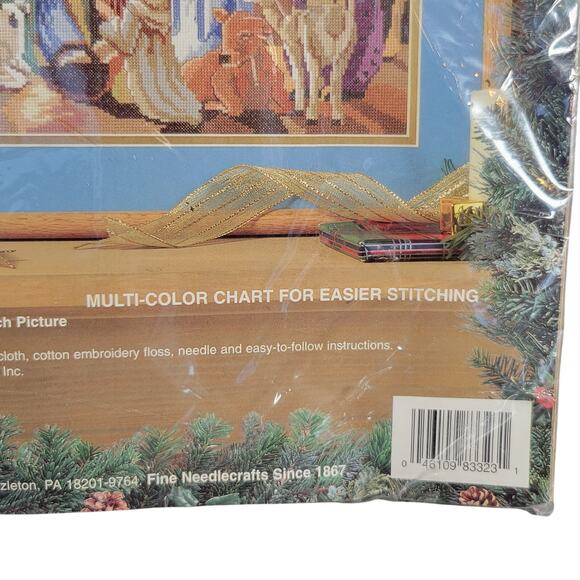 Bucilla Nativity Cross Stitch Kit 15"x8" by Nancy Rossi - Sealed 1995 - Picture 8 of 9